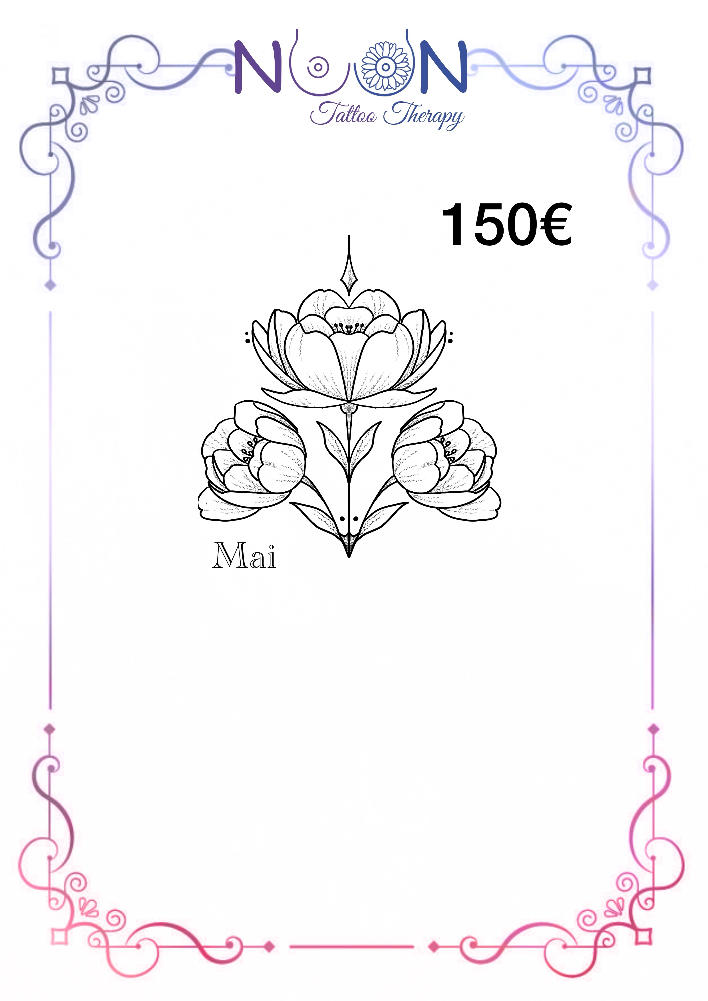 Mai floral, flash par Noon Tattoo Therapy