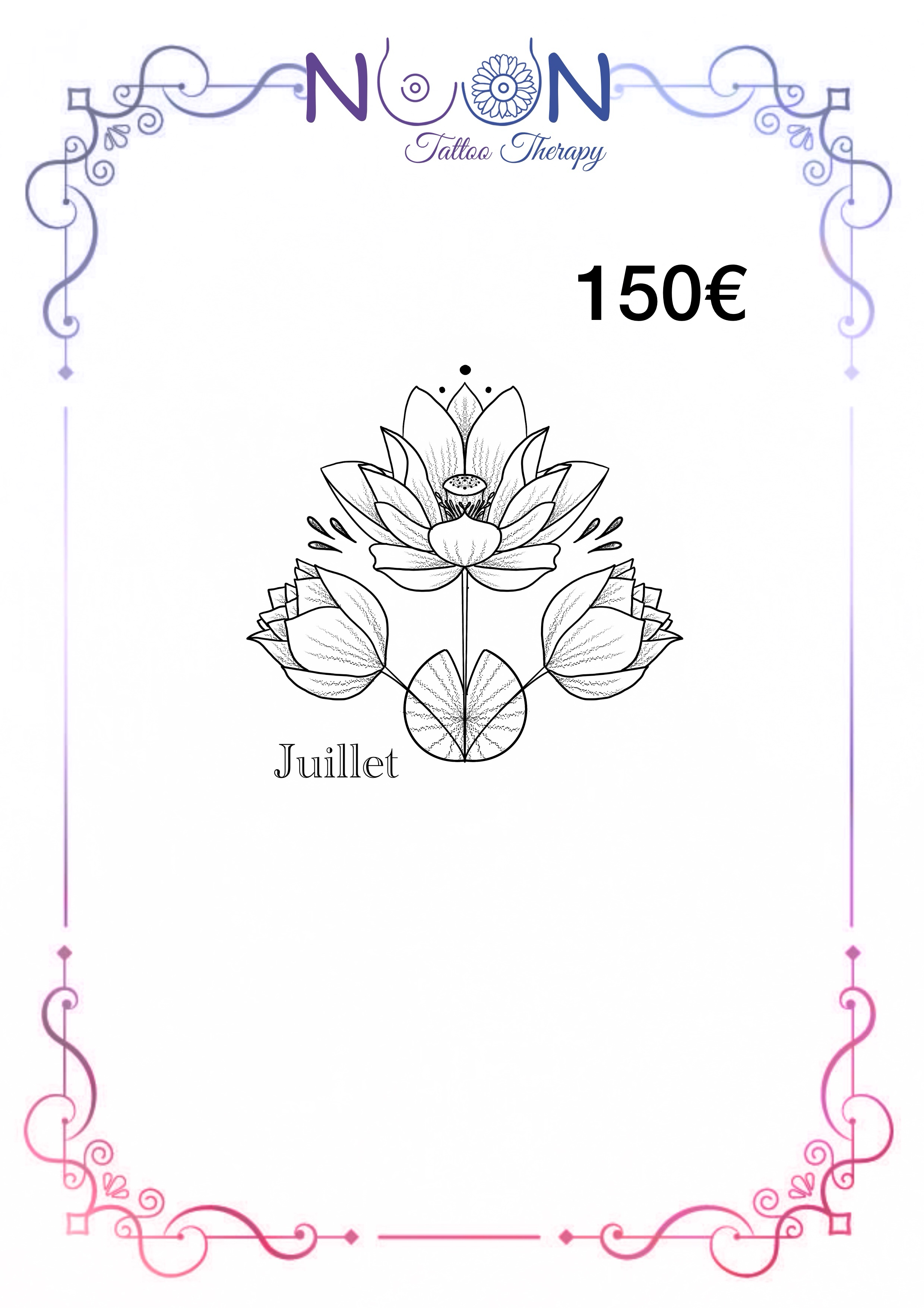 Juillet floral, flash par Noon Tattoo Therapy