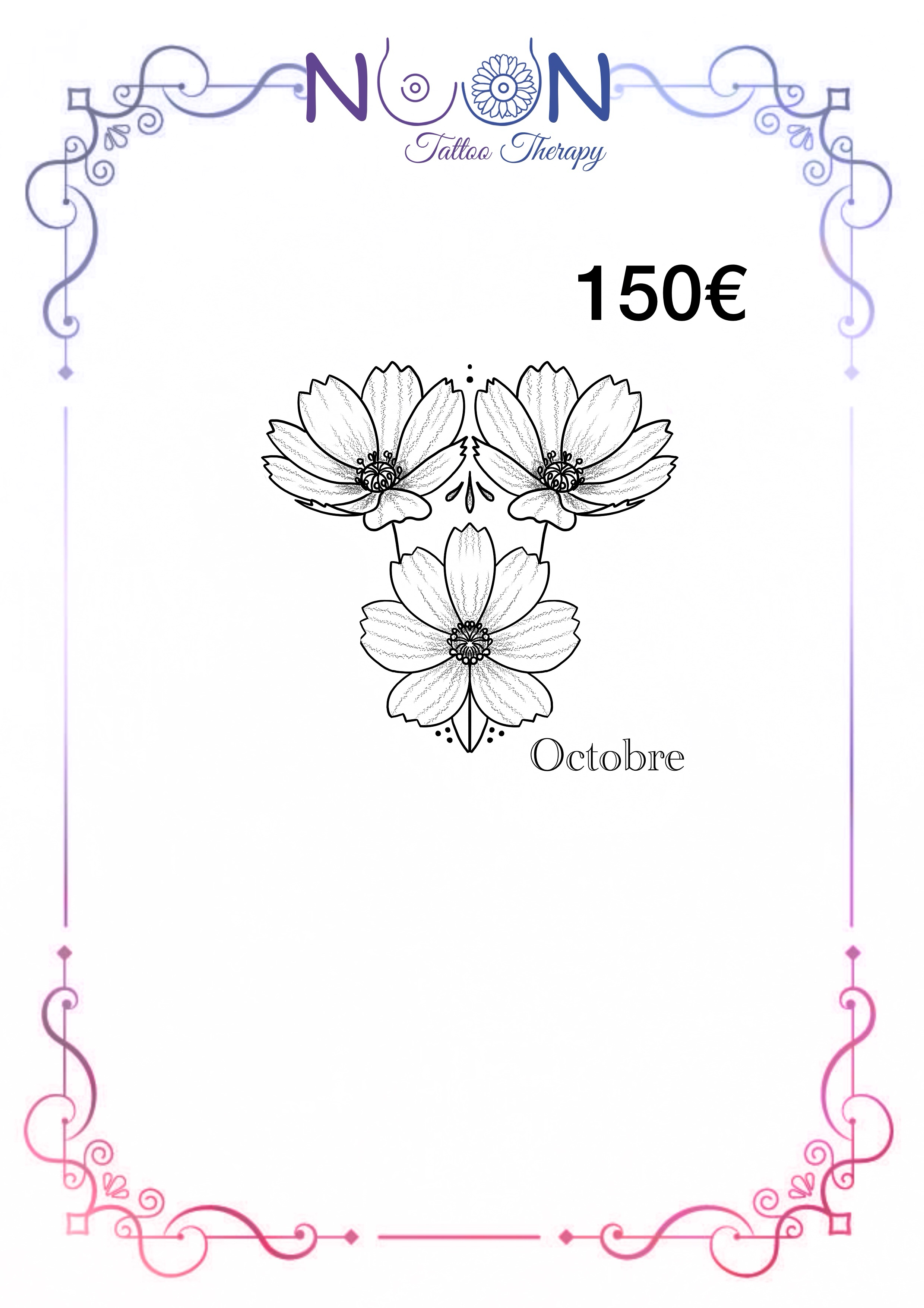 Octobre floral, flash par Noon Tattoo Therapy