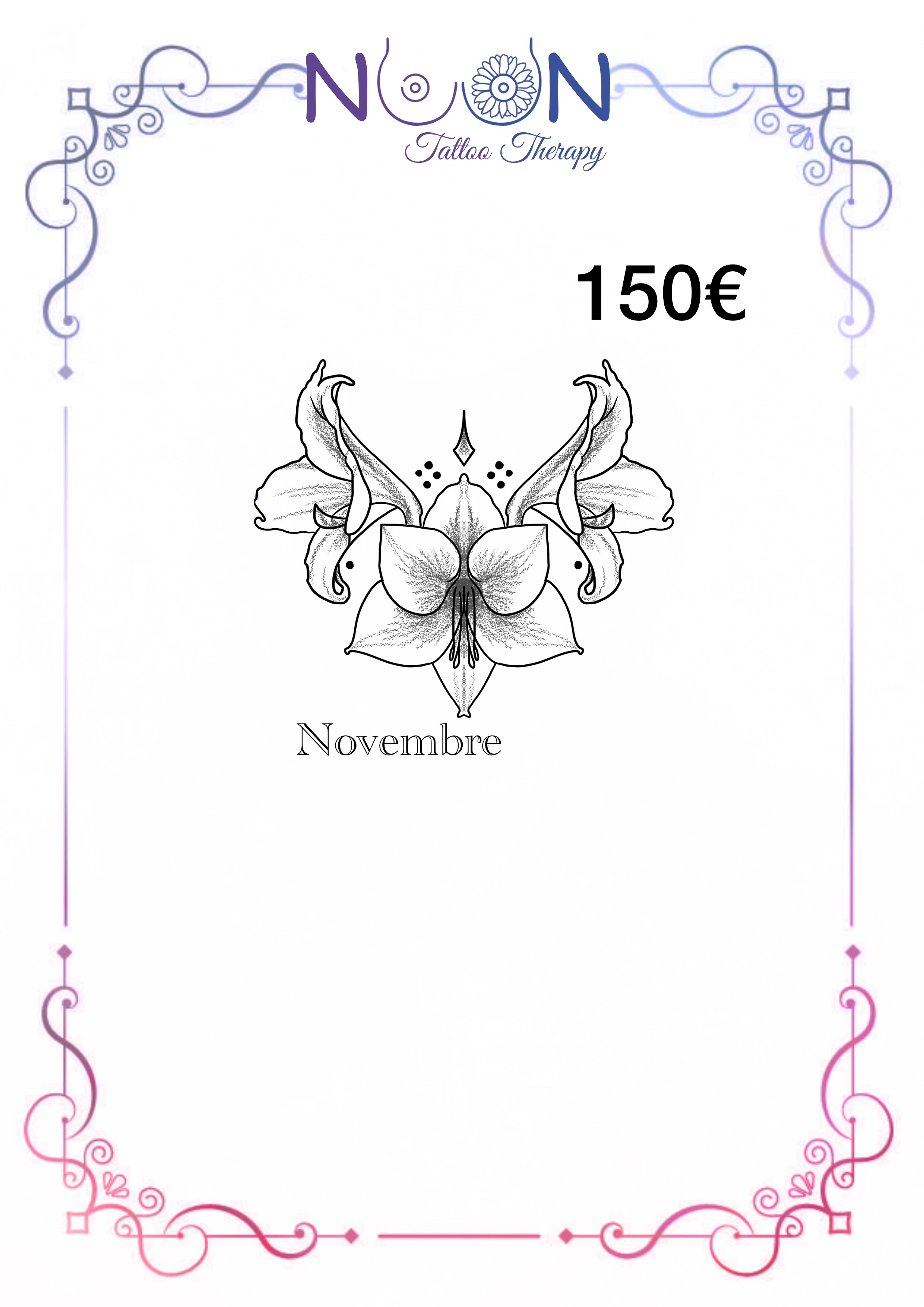 Novembre floral, flash par Noon Tattoo Therapy