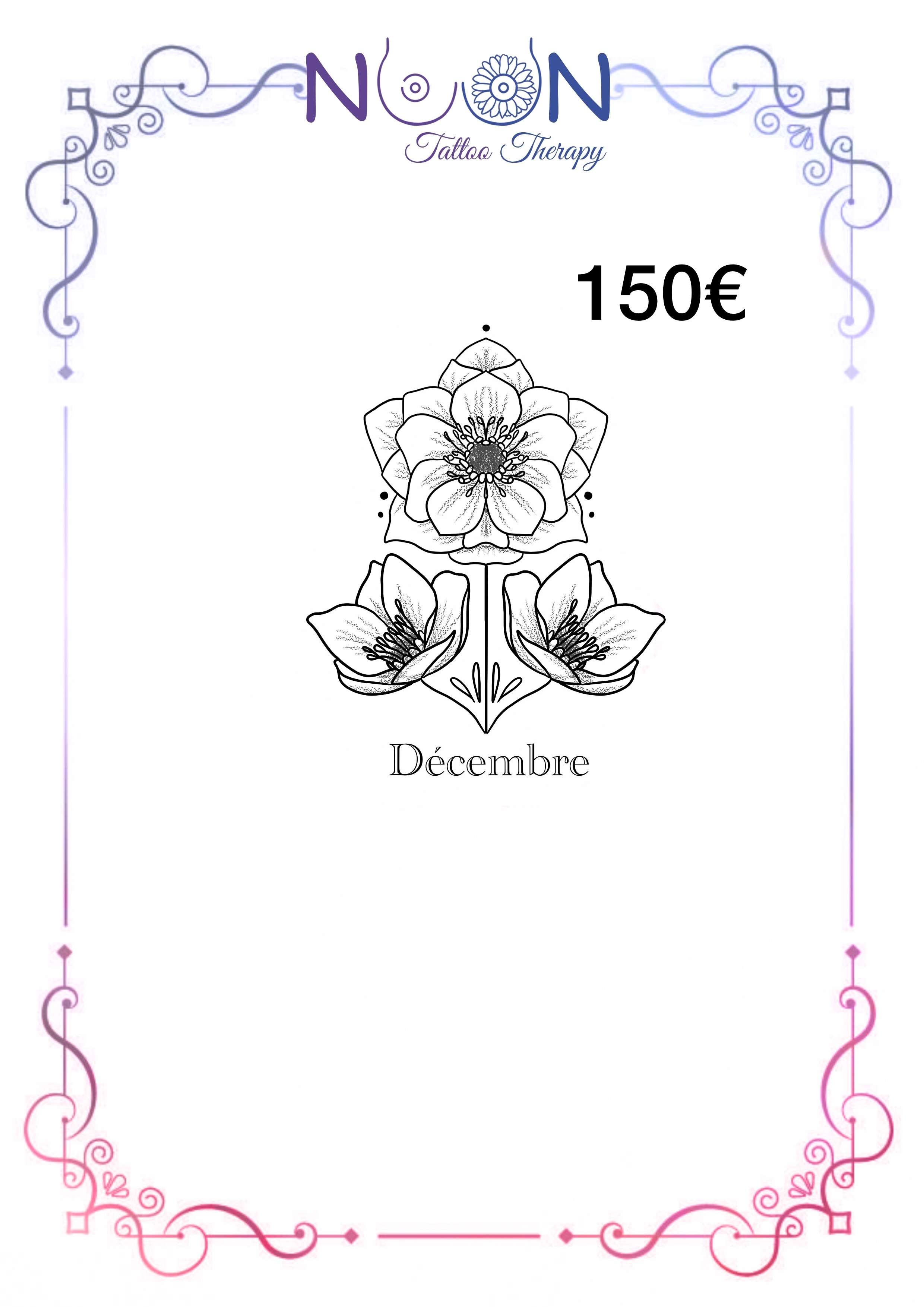 Décembre floral, flash par Noon Tattoo Therapy