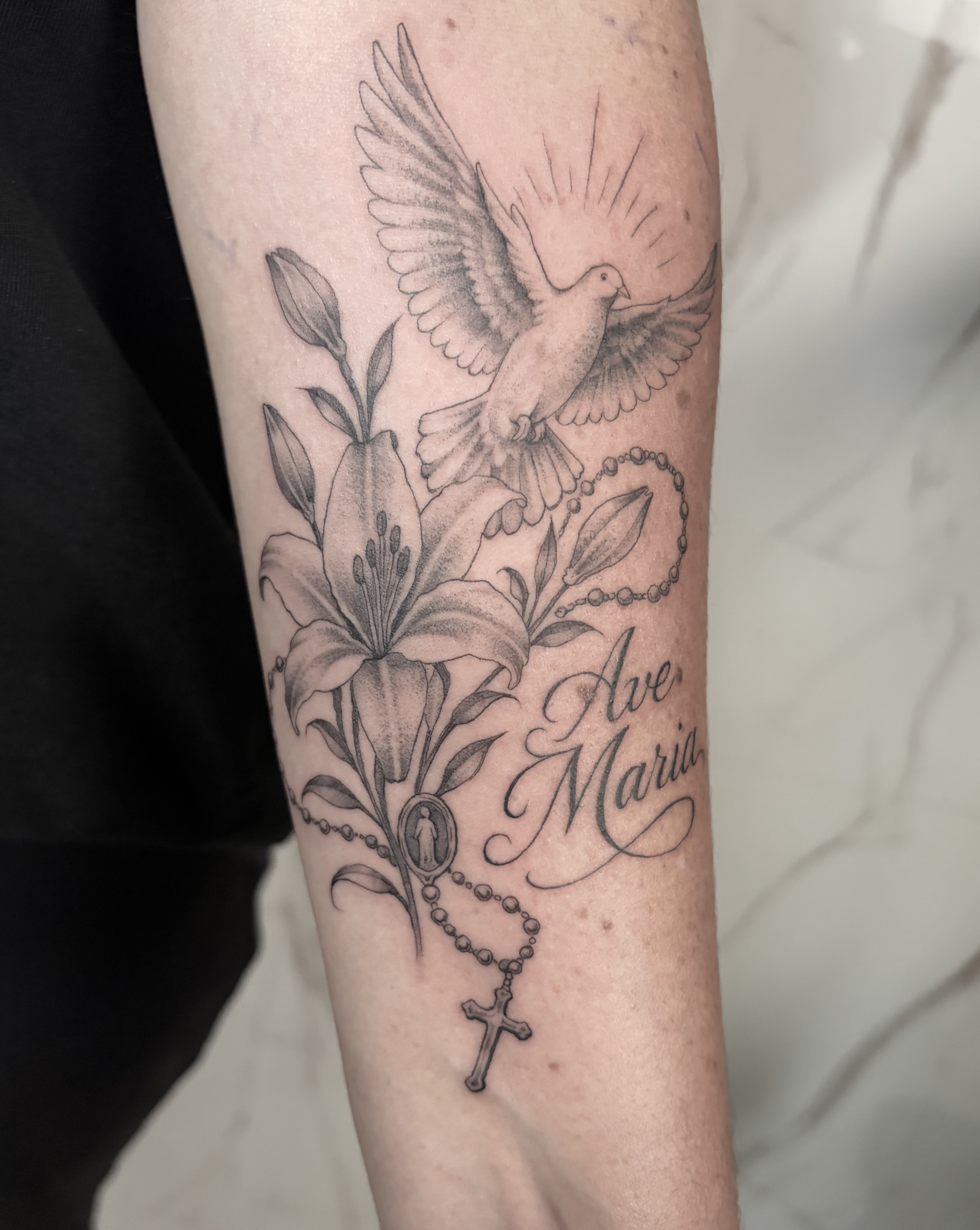 Tatouage réalisé chez Dodo Tattoo à La Rivière Saint-Louis